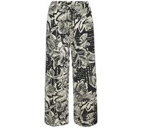 Palazzohose VIVANCE, Damen, Gr. 42, N-Gr, schwarz (schwarz, creme bedruckt), Jersey, Obermaterial: 100% Viskose, bedruckt, casual, figurumspielend lang, Hosen, mit Alloverdruck aus Jersey (18521338-42