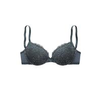 Push-up-BH VIVANCE, Damen, Gr. 80, Cup D, grün (schwarz forest), Microtouch, Obermaterial: 60% Polyamid, 35% Polyester, 5% Elasthan, BHs Push-up-BH, rundherum mit floraler Spitze, Dessous (72862809-80