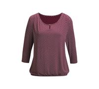 3/4-Arm-Shirt VIVANCE "mit Zierknopf am Ausschnitt", Damen, Gr. 40/42, lila (beere), Jersey, Obermaterial: 95% Viskose (LENZING™ ECOVERO™), 5% Elasthan, bedruckt, figurumspielend normal, Rundhals, Shi