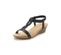 Sandalette VIVANCE "Sommerschuh, offener Schuh, Sandale, Keilsandalette", Damen, Gr. 37, schwarz, Obermaterial: 100% Textilmaterial. Decksohle: 100% Textilmaterial. Futter: 100% Lederimitat. Laufsohle