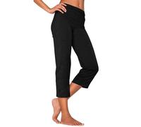 Caprihose, Damen, Gr. 52/54, N-Gr, rosa (1x schwarz, 1x beere), Single Jersey, Obermaterial: 95% Baumwolle, 5% Elasthan, VIVANCE ACTIVE BY LASCANA, unifarben, Basic, eng 3/4-Länge, Hosen Caprihose, mi