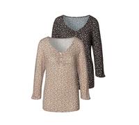 VIVANCE 3/4-Arm-Shirt Damen rose-bedruckt, schwarz-bedruckt Gr.40/42