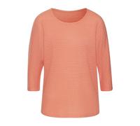 3/4-Arm-Shirt VIVANCE "aus bügelfreiem Waffelstrick", Damen, Gr. 48/50, orange (apricot), Strick, Obermaterial: 64% Polyester, 34% Viskose, 2% Elasthan, Strukturmuster, leicht transparent, unifarben,