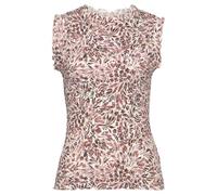 Blusentop VIVANCE Gr. 40, lila (creme, mauve bedruckt) Damen Blusen Strandtops aus gewebter Viskose mit Rüschendetails, Crêpe-Optik Bestseller (18313053-40)