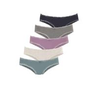 Brasilslip VIVANCE Gr. 36/38, bunt (anthrazit meliert, beige flieder, eukalyptus, navy) Damen Unterhosen (34950421-36) anthrazit meliert, beige meliert, flieder, eukalyptus, navy