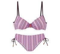 VIVANCE Damen Bügel-Bikini Bügel-Bikini,Ton-in-Ton-Strukturstreifen, Elegante Zierschnallen, Top mit herausnehmbaren Softcups und verstellbaren Trägern, klassisch geschnittene Hose