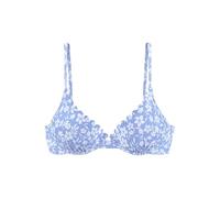 Bügel-Bikini-Top VIVANCE "Leni", Damen, Gr. 38, Cup D, blau (himmelblau, weiß), Microfaser, bedruckt, floral, Bikini-Oberteile, mit gelaserter Wellenkante (94173903-38) himmelblau, weiß