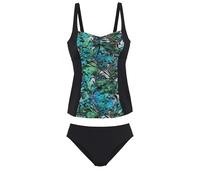 Bügel-Tankini VIVANCE, Damen, Gr. 48, Cup D, blau (türkis bedruckt), Xtra Life LYCRA, bedruckt, Bikini-Sets, mit modischen Raffungen (36572410-48) türkis bedruckt
