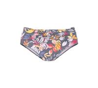 Highwaist-Bikini-Hose VIVANCE "Leilani", Damen, Gr. 42, N-Gr, grau (grau, bedruckt), Recycling-Polyamid, bedruckt, floral, Badehosen, mit Ziergürtel vorn (61460140-42) grau, bedruckt