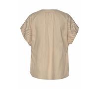 Kurzarmbluse VIVANCE, Damen, Gr. 32/34, weiß (sand, weiß, gestreift), Web, Obermaterial: 100% Viskose, gestreift, figurumspielend hüftlang, tiefer V-Ausschnitt, Aufschlag, Blusen, mit Streifendesign, 