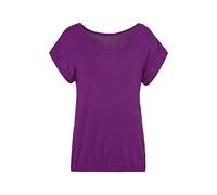 Kurzarmshirt VIVANCE "mit Gummizug im Bund", Damen, Gr. 44/46, lila, Obermaterial: 95% Viskose, 5% Elasthan, unifarben, Basic, bequem normal, Rundhals, angeschnitten, Shirts, aus weichem Viskose-Stret
