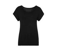 Kurzarmshirt VIVANCE "mit Gummizug im Bund", Damen, Gr. 36/38, schwarz, Obermaterial: 95% Viskose, 5% Elasthan, unifarben, Basic, bequem normal, Rundhals, angeschnitten, Shirts, aus weichem Viskose-St
