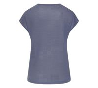 Kurzarmshirt VIVANCE BY LASCANA "aus bügelfreiem Waffelstrick", Damen, Gr. 36/38, blau (indigo), Strick, Obermaterial: 64% Polyester, 34% Viskose, 2% Elasthan, leicht transparent, unifarben, bequem, R