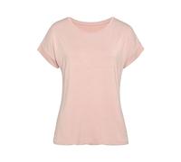 Kurzarmshirt VIVANCE "mit Gummizug im Bund", Damen, Gr. 40/42, rosa (rose), Obermaterial: 95% Viskose, 5% Elasthan, unifarben, Basic, bequem normal, Rundhals, angeschnitten, Shirts, aus weichem Viskos