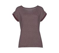 Kurzarmshirt VIVANCE "mit dekorativem Ärmelsaum", Damen, Gr. 44/46, lila (beere), Obermaterial: 95% Viskose (LENZING ECOVERO), 5% Elasthan, bedruckt, modisch, bequem normal, Rundhals, Kurzarm angeschn