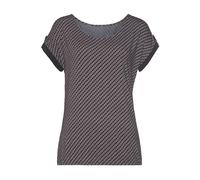 VIVANCE Damen Kurzarmshirt angeschnittene Ärmel mit Knopf, Gummizug am Bund, weich fließende Viskose-Elasthan-Qualität