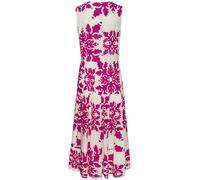 Maxikleid VIVANCE "mit Volants und Alloverdruck", Damen, Gr. 42, N-Gr, beige (creme, berry bedruckt), Web, Obermaterial: 100% Viskose, bedruckt, figurumspielend knöchelfrei, V-Ausschnitt, Kleider Maxi