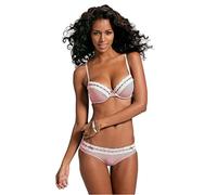 Vivance Damen Push Up Bügel BH Streifen Spitze Rosa 80 Cup C