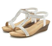 Sandalette VIVANCE "Sommerschuh", Damen, Gr. 42, weiß, Obermaterial: 100% Synthetik. Futter: 100% Lederimitat. Decksohle: 100% Textilmaterial. Laufsohle: 100% Synthetik, unifarben, feminin, Schuhe, Sa