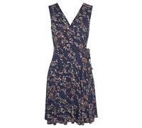 Strandkleid VIVANCE, Damen, Gr. 44, N-Gr, bunt (blau, rosé bedruckt), Jersey, Obermaterial: 95% Viskose, 5% Elasthan, bedruckt, figurumspielend kniefrei, V-Ausschnitt, Kleider Strandkleid, mit Allover