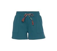 Sweatshorts VIVANCE, Damen, Gr. 36/38, N-Gr, blau (petrol), Sweatware, Obermaterial: 60% Baumwolle, 40% Polyester, unifarben, lässig geschnitten kurz, Hosen Sweatshorts, Kurze Hose mit aufgesetzten Ta