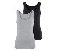 Tanktop VIVANCE "aus elastischer Baumwoll-Qualität" Gr. 36/38, grau (grau-meliert, schwarz) Damen Tops (221016-36) grau-meliert, schwarz
