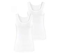 Tanktop VIVANCE "aus elastischer Baumwoll-Qualität" Gr. 40/42, weiß, Damen, Single Jersey, Obermaterial: 95% Baumwolle, 5% Elasthan, unifarben, Tops (538008-40) weiß