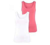 VIVANCE Tanktop Damen apricot, weiß Gr.40/42