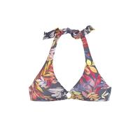Triangel-Bikini-Top VIVANCE "Leilani" Gr. 38, Cup A/B, grau (grau, bedruckt) Damen Bikini-Oberteile Ocean Blue mit Zierring (68165504-38)
