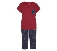 VIVANCE DREAMS BY LASCANA Damen Capri-Pyjama rot-navy Gr.32/34