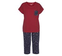 VIVANCE DREAMS BY LASCANA Damen Capri-Pyjama rot-navy Gr.56/58