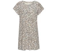 Nachthemd VIVANCE DREAMS, Damen, Gr. 40/42, N-Gr, schwarz (creme, schwarz, gemustert), Single Jersey, Obermaterial: 100% Baumwolle, gemustert, Basic, Basic mini, Rundhals, angeschnitten, Kleider Nacht