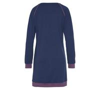Nachthemd VIVANCE DREAMS, Damen, Gr. 56/58, N-Gr, blau (jeansblau, meliert), Single Jersey, Obermaterial: 60% Baumwolle, 40% Polyester, kontrastfarbene Details, meliert, unifarben mit Farbeinsätzen, l