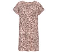 Nachthemd VIVANCE DREAMS, Damen, Gr. 36/38, N-Gr, schwarz (rosa, schwarz, gemustert), Single Jersey, Obermaterial: 100% Baumwolle, gemustert, Basic, Basic mini, Rundhals, angeschnitten, Kleider, mit s