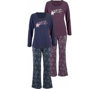 VIVANCE DREAMS BY LASCANA Damen Pyjama bordeaux, marine Gr.56/58