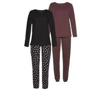 VIVANCE DREAMS BY LASCANA Damen Pyjama bordeaux, schwarz Gr.40/42