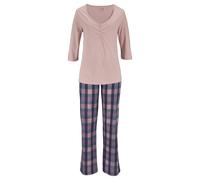 VIVANCE DREAMS BY LASCANA Damen Pyjama hellrosa-navy Gr.56/58