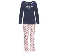 VIVANCE DREAMS BY LASCANA Damen Pyjama marine/rosa-gemustert Gr.48/50