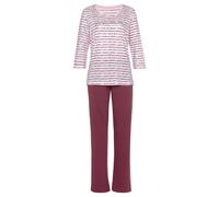 VIVANCE DREAMS BY LASCANA Damen Pyjama pink-rot-gestreift Gr.32/34