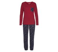 VIVANCE DREAMS BY LASCANA Damen Pyjama rot-navy Gr.52/54
