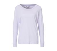 Pyjamaoberteil VIVANCE DREAMS, Damen, Gr. 40/42, lila (helllila), Single Jersey, Obermaterial: 100% Baumwolle, unifarben, comfort fit hüftlang, Rundhals, angesetztes Bündchen, Shirts, mit Rippbündchen