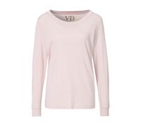 Pyjamaoberteil VIVANCE DREAMS, Damen, Gr. 32/34, rosa (hellrosa), Single Jersey, Obermaterial: 100% Baumwolle, unifarben, comfort fit hüftlang, Rundhals, angesetztes Bündchen, Shirts, mit Rippbündchen