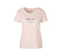 Pyjamaoberteil, Damen, Gr. 36/38, rosa (hellrosa), Single Jersey, Obermaterial: 100% Baumwolle, VIVANCE DREAMS BY LASCANA, unifarben, Basic hüftlang, Rundhals, abgesteppte Kante, Shirts, mit Statement
