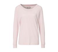 Pyjamaoberteil VIVANCE DREAMS, Damen, Gr. 40/42, rosa (hellrosa), Single Jersey, Obermaterial: 100% Baumwolle, unifarben, comfort fit hüftlang, Rundhals, angesetztes Bündchen, Shirts, mit Rippbündchen
