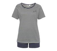 Shorty VIVANCE DREAMS Gr. 52/54, blau (dunkelblau) Damen Homewear-Sets Pyjamas mit schönem Streifenmuster (79969105-52)
