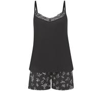 Shorty, Damen, Gr. 40/42, schwarz (schwarz, geblümt), Single Jersey, Obermaterial: 95% Viskose, 5% Elasthan. Spitze: 82% Polyamid, 18% Elasthan, VIVANCE DREAMS BY LASCANA, geblümt, figurumspielend kur
