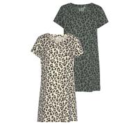 VIVANCE DREAMS BY LASCANA Damen Sleepshirt ecru-schwarz-gemustert Gr.36/38