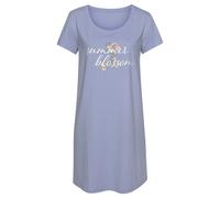 Sleepshirt, Damen, Gr. 32/34, N-Gr, lila (lavendel), Single Jersey, Obermaterial: 60% Baumwolle, 40% Polyester, VIVANCE DREAMS BY LASCANA, unifarben, Basic, Basic mini, Rundhals, eingesetzt abgesteppt