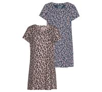 VIVANCE DREAMS BY LASCANA Damen Sleepshirt mauve-dunkles anthrazitblau gemustert Gr.32/34