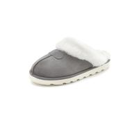 Pantolette "Plüsch Hausschuh, Pantoffeln, Clogs, Schlappen, Hausschuh", Damen, Gr. 38, grau, Obermaterial: 80% Textilmaterial, 20% Kunstfell. Decksohle: 100% Kunstfell. Futter: 100% Kunstfell. Laufsoh